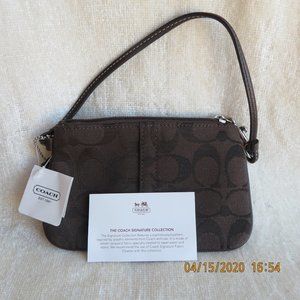 Coach Chocolate Signature Wristlet